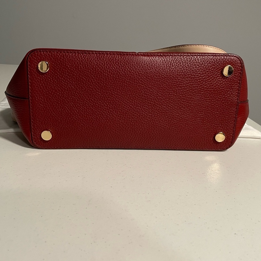 Michael Kors Burgundy Bedford Medium Pebbled Leather Tote - Picture 6 of 6